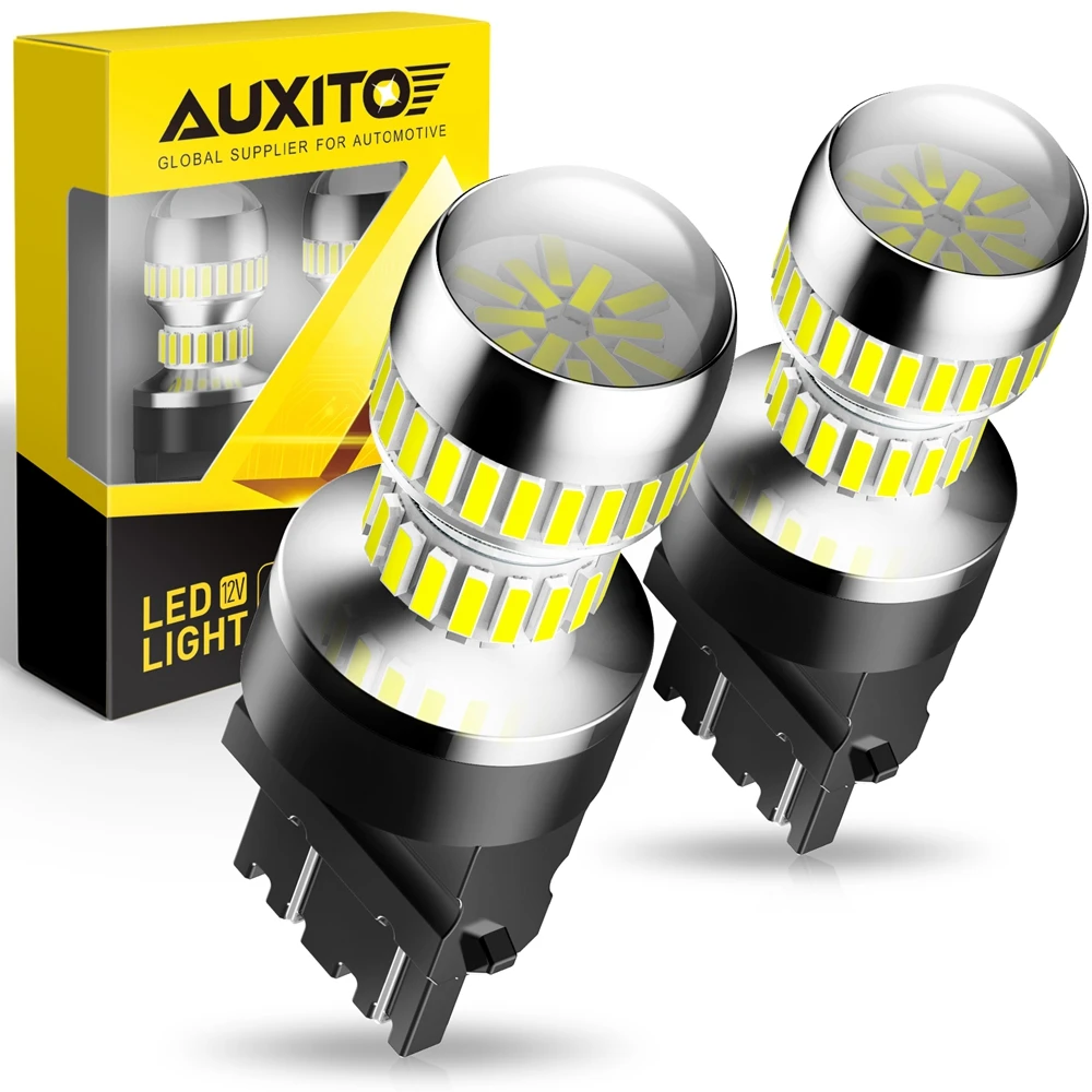 

Светодиодные лампы AUXITO T25 3157 P24/7W 3156 P27W, дневные ходовые огни, супер яркие, 12 В, 6000K, белые светодиодные автомобильные фонари, 2 шт.