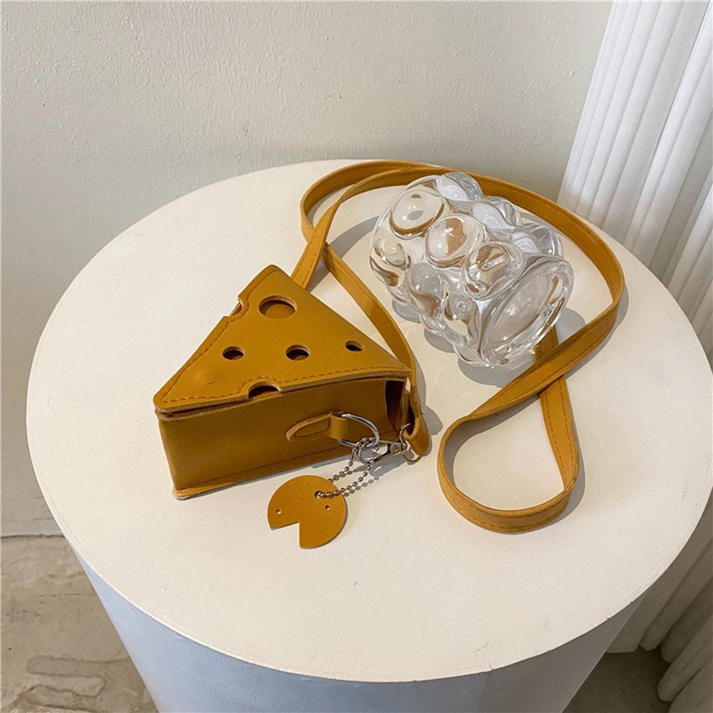 Creative New Cheese Shaped Mini Bags For Women Cute Earphone Lipstick Purses Handbags Female Small Crossbody Shoulder Bag Bolsos