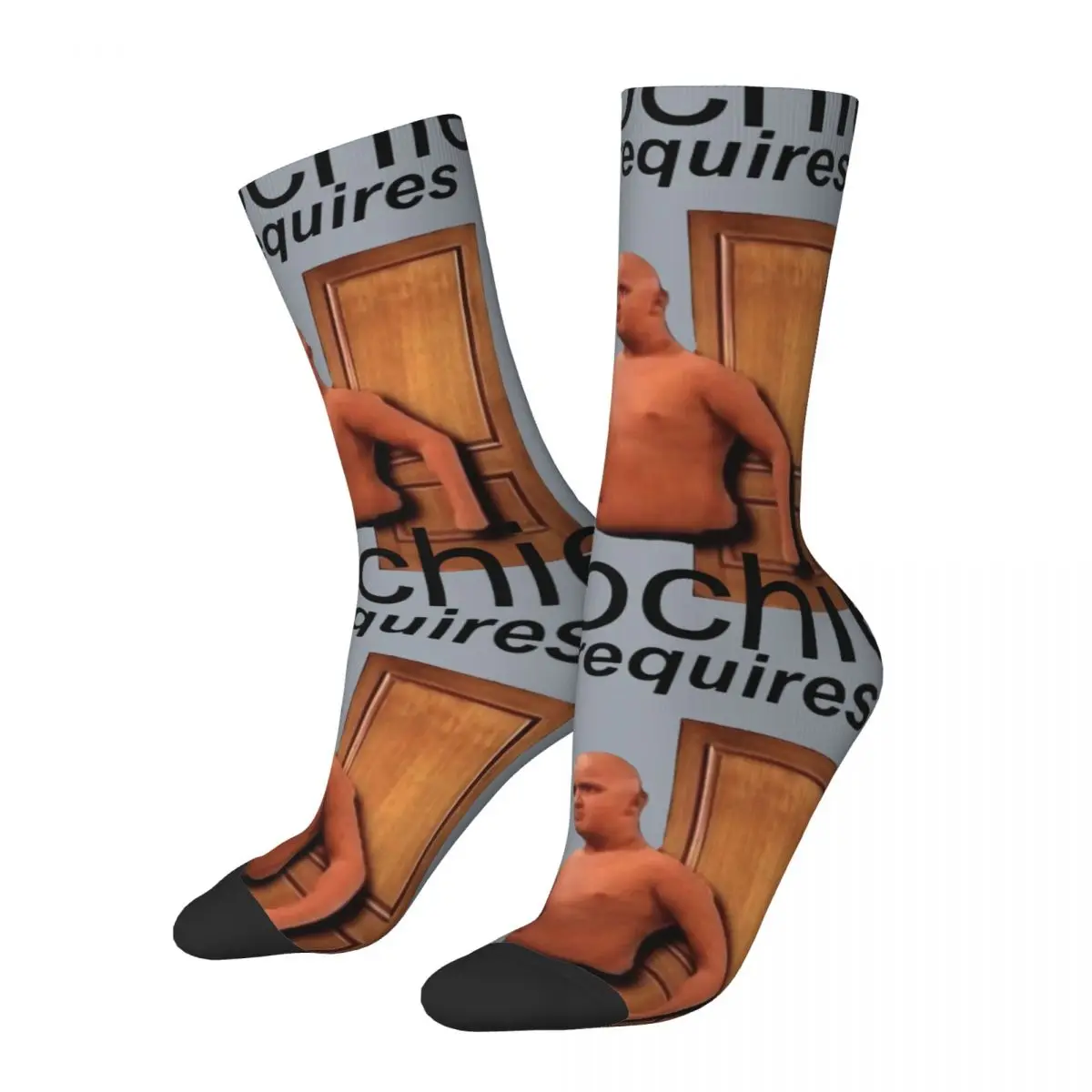 

Hip Hop Retro Requires Coochie Crazy Men's compression Socks Unisex Gibby Funny Man Street Style Seamless Printed Crew Sock