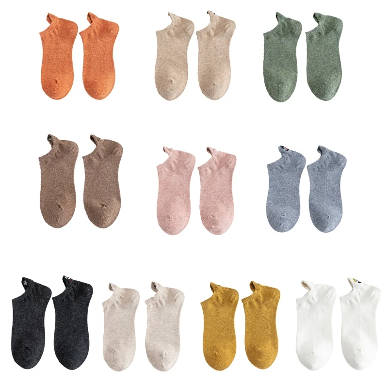 

Носки до щиколотки, новинка, носки для женщин и мужчин, низкие короткие носки, забавные модные носки с вышивкой на каблуке