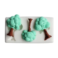 three trees silicone mold diy clay crafts chocolate mold kitchen dessert cake baking decoration gypsum candle ornament
