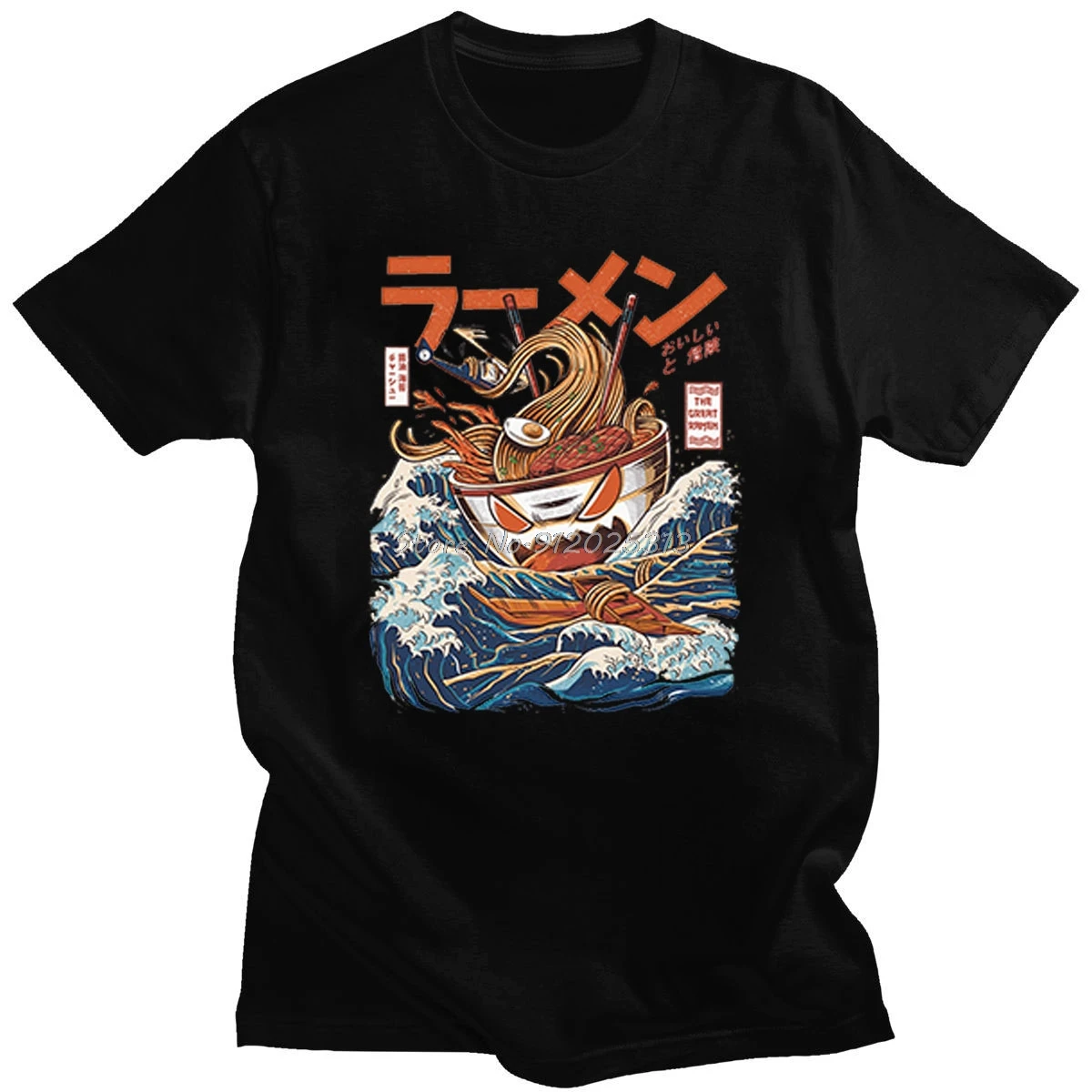 

Japan Great Ramen Wave The Great Wave Kanagawa tshrt Fashion Korean Clothes Ulzzang Aesthetic T-shirt Cotton Anime Men tees