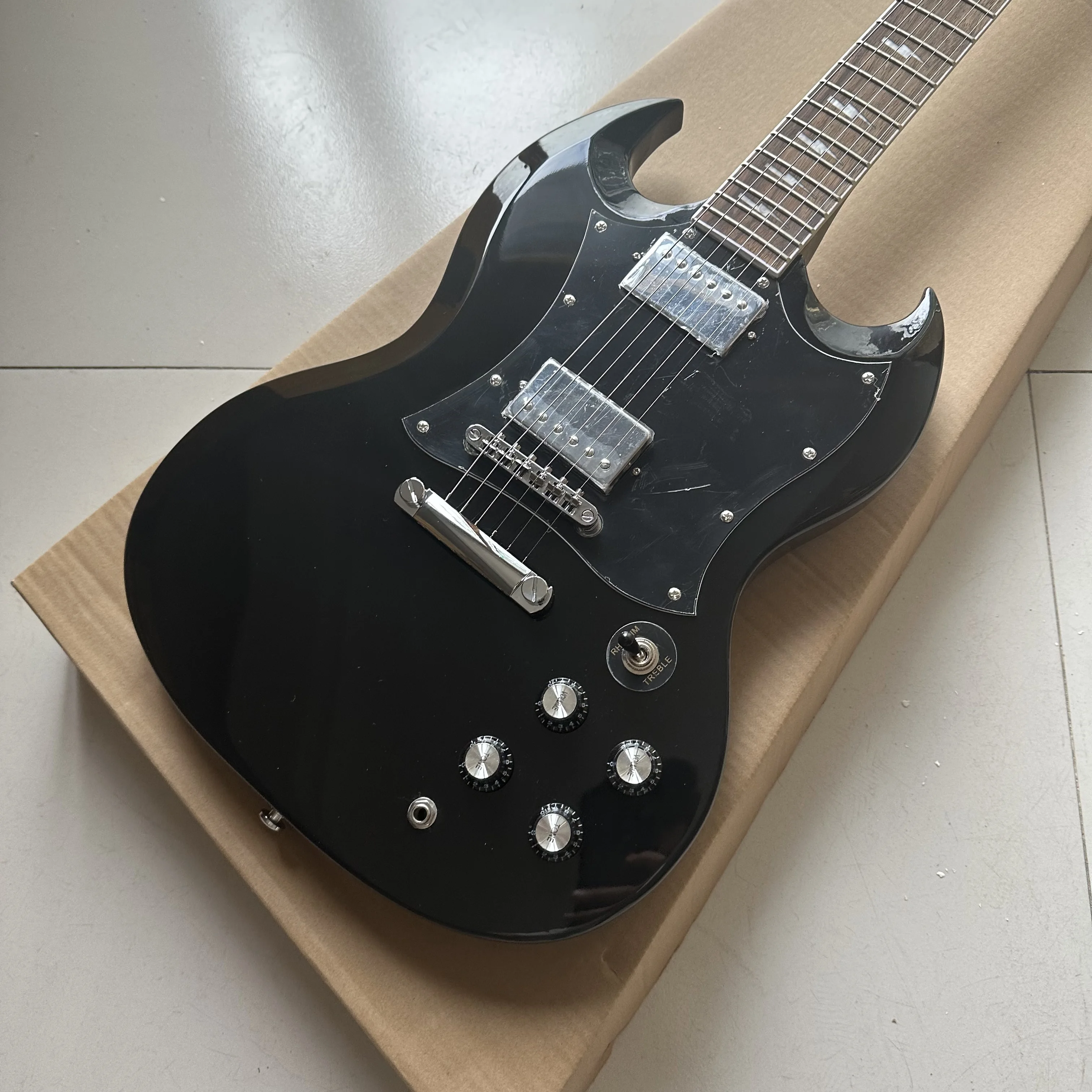 Электрогитара SG с инкрустацией молнией гриф черного цвета бесплатная доставка