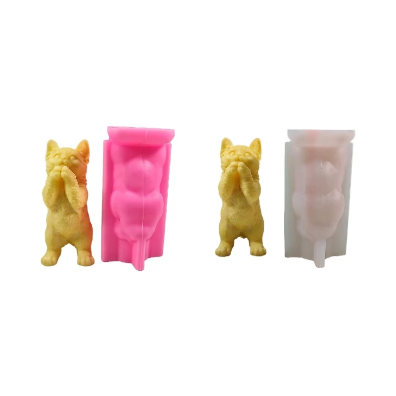 

Cat Candle Mold Standing Cat Silicone Mold for Candles Soap Making Ornament Mold