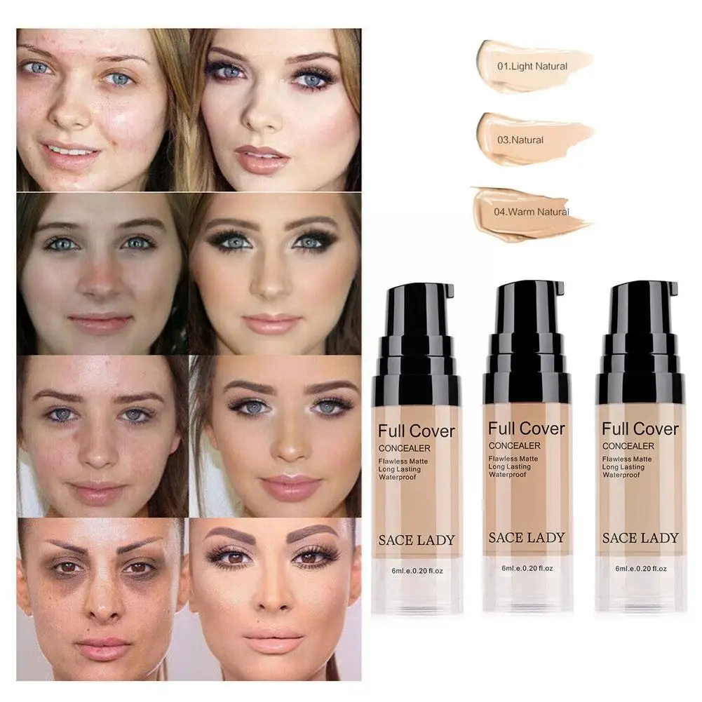 

6ml Face Concealer Smooth Non-Sticking Powder Natual Concealer Cream Modifies Skin Tone Comestics For Women J1J5