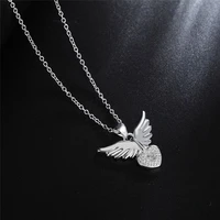 beautly quality crystal necklace%c2%a0 new heart%c2%a0 pendant angel