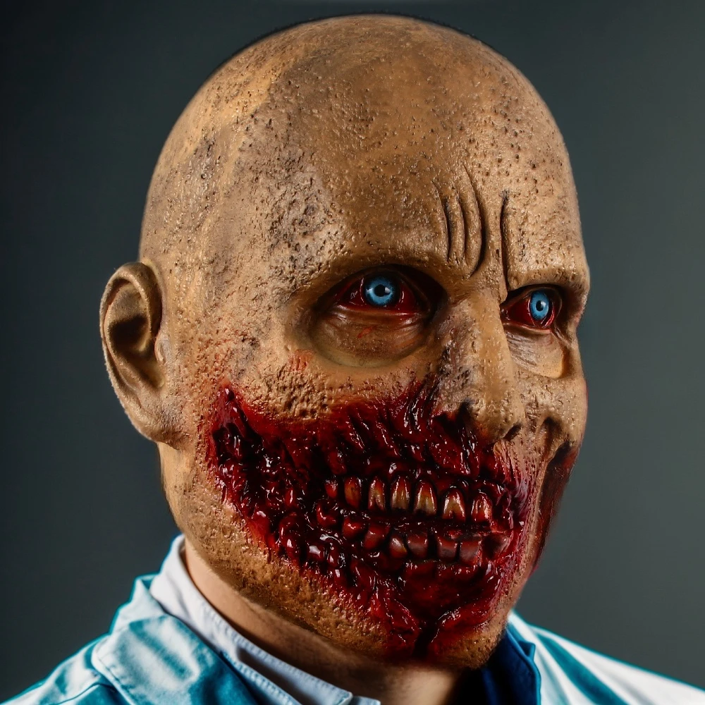 Кровавый головной убор зомби резиновая маска для лица косплея костюм унисекс