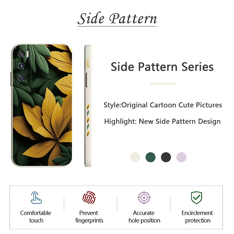 Яркий силиконовый чехол с рисунком листьев для VIVO V15 V20 SE V21E V23 V23E V25 Pro V27 V27E 29E
