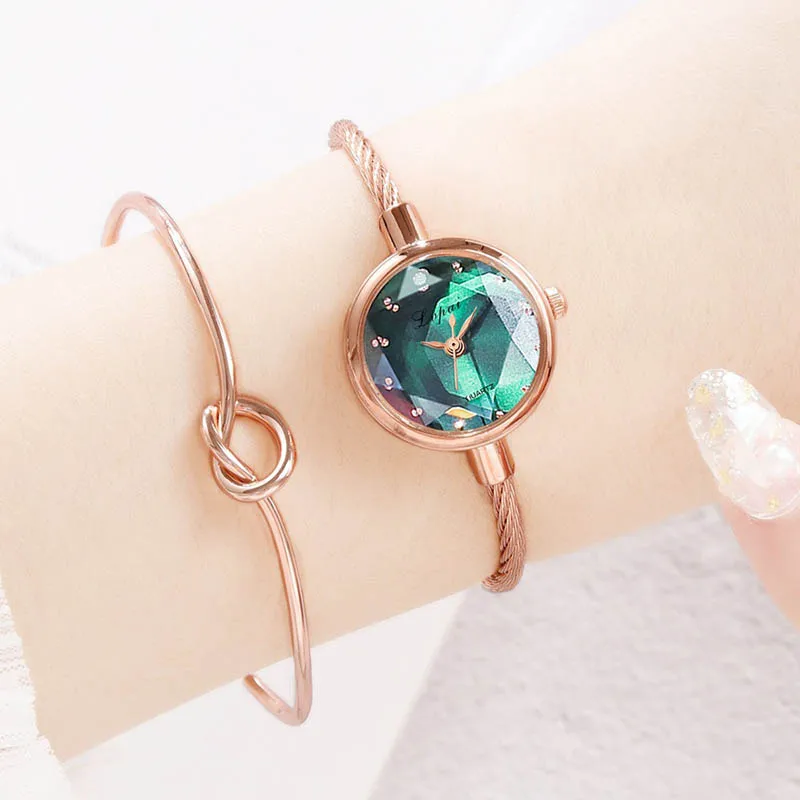New Hot Selling Casual Simple Colored Cut Small Dial for Women's Quartz Mesh Band Watch Girlfriend Light Luxury Temperament Gift