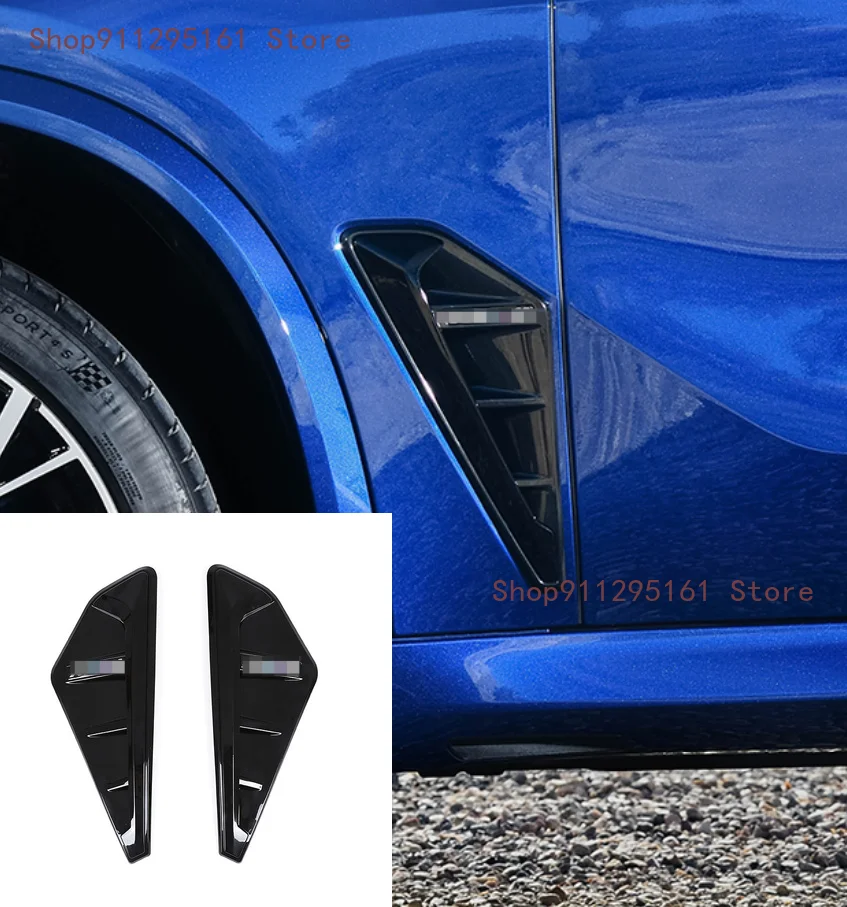 

For BMW X5 G05 X5M F95 2019-2021 car styling ABS black front fender side shark gill side air outlet cover trim Car Accessories
