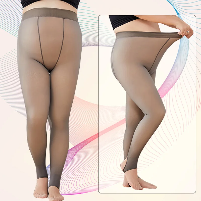 

New spring winter Plus Size Women's Thermal warm Pants Lined Pantyhose Thick Fake Super Elastic Tights Fleece Leggings