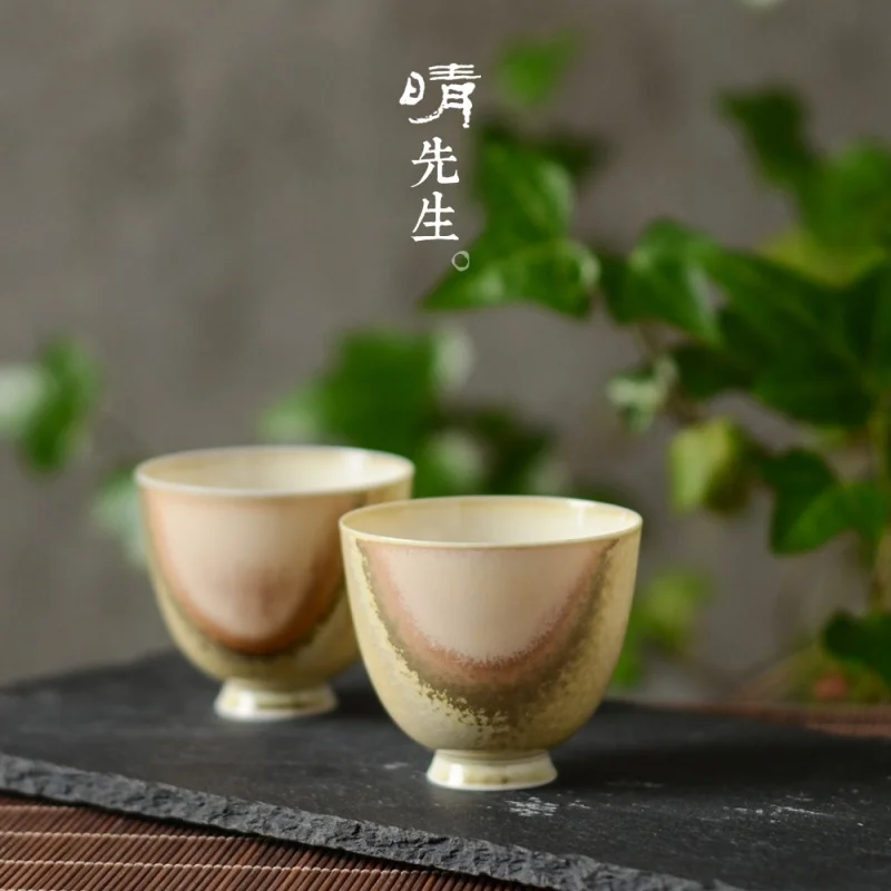 Japanese Tea Cup Single Cup Large Capacity Master Cup Handmade Coarse Pottery Small Teacup Retro Kung Fu Tea Teaware Tea Tasting
