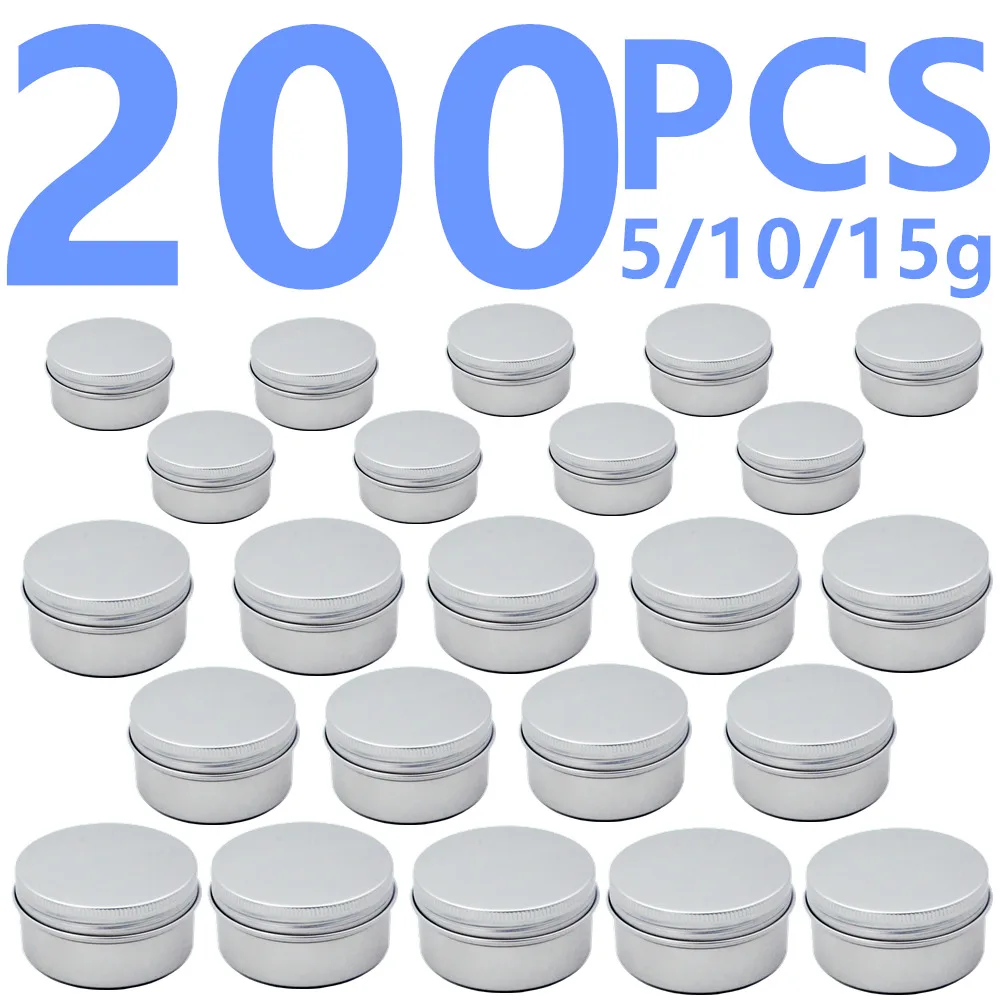 

200PCS Wholesale 5g 10g 15g Aluminum Candle Spice Jar Metal Container Lip Balm Container Empty Jars Cream Pot Box Makeup Bottle