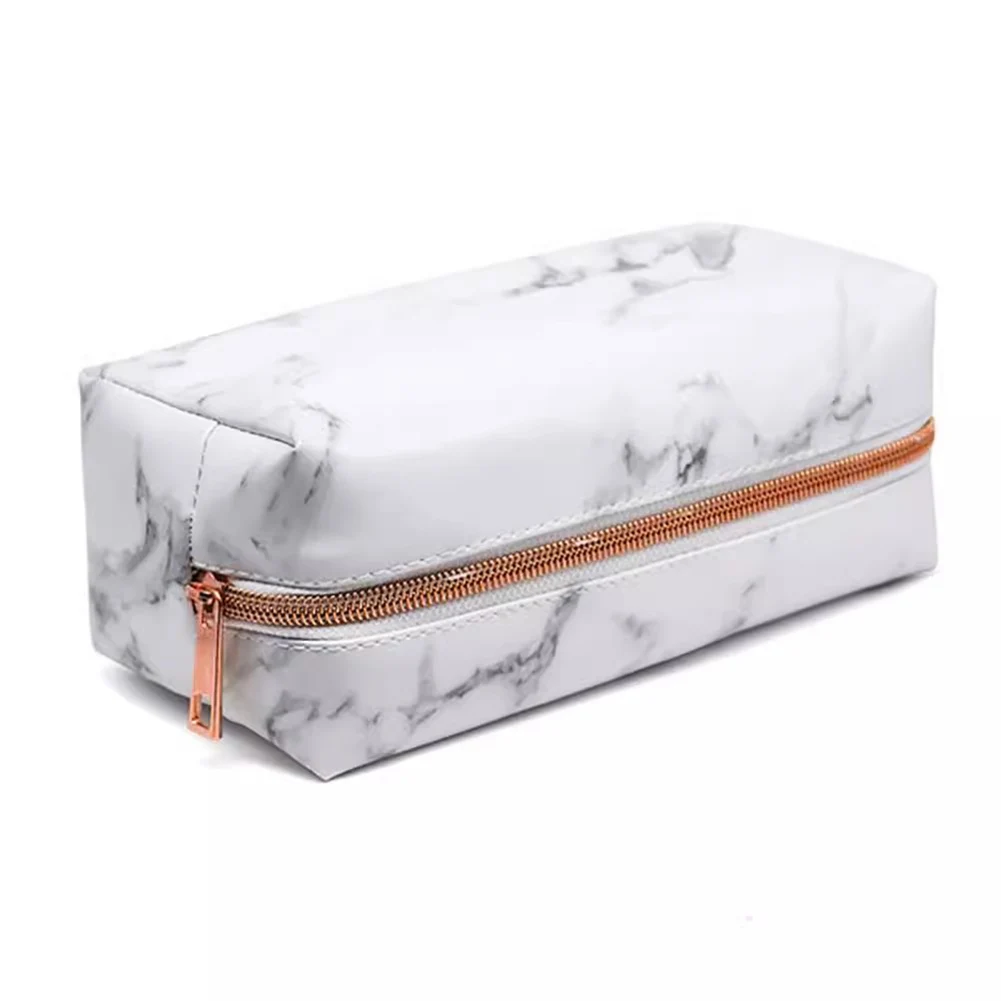 

PU Leather Cute Pencil Case with Zipper Marble Office School Students Pen Box for Women Girls for School College Student