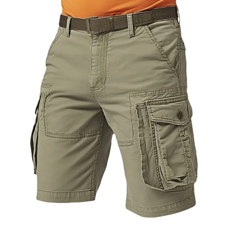 

Men Cargo Shorts Stretch Washed Vintage Have Belted and Pockets