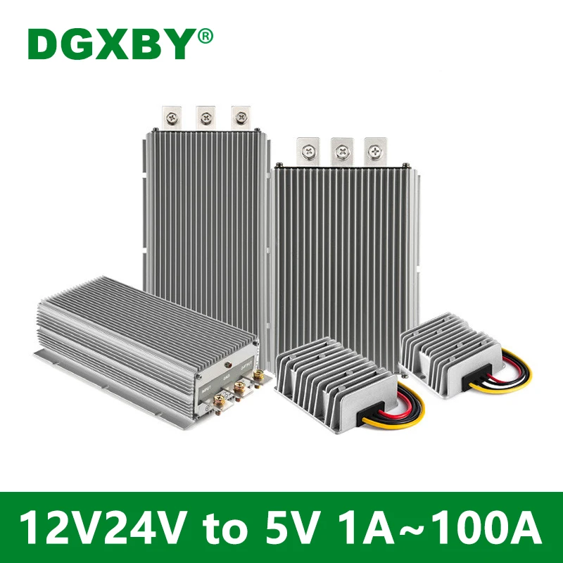 

Dgxby 12V/24V Naar 5V 50A 60A 80A 100A High Power Dc Buck Converter Reducer Voor 8-36 Led Display 5.1V Ce Rohs Certificering