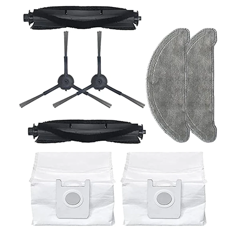 

8 Pcs For Roidmi EVE Plus Robot Vacuum Cleaner Accessories Kit Dust Bag Mops Cloth Roller Brush Side Brush