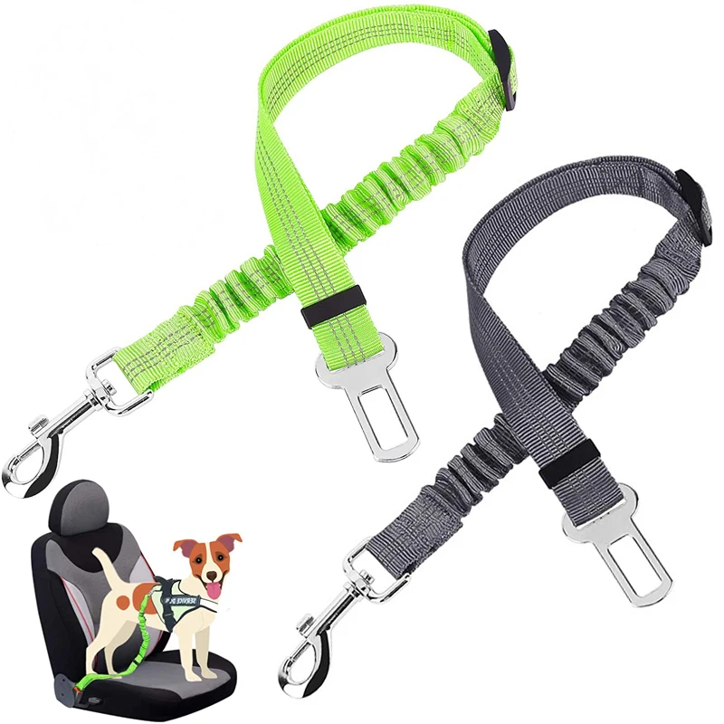 

Pet Dog Cat Car Seat Belt Lead Leash Reflective Antishock Adjustable Harness Lead Leash Travel Dog Collar Leash Dog Accessories