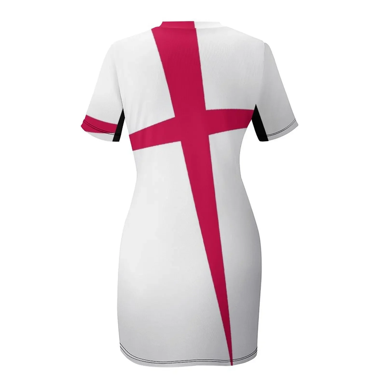 Фото Женское летнее платье с коротким рукавом SHARP RED ENGLAND CROSS POINTED, от SUBGIRL, новинка 2026 года №5