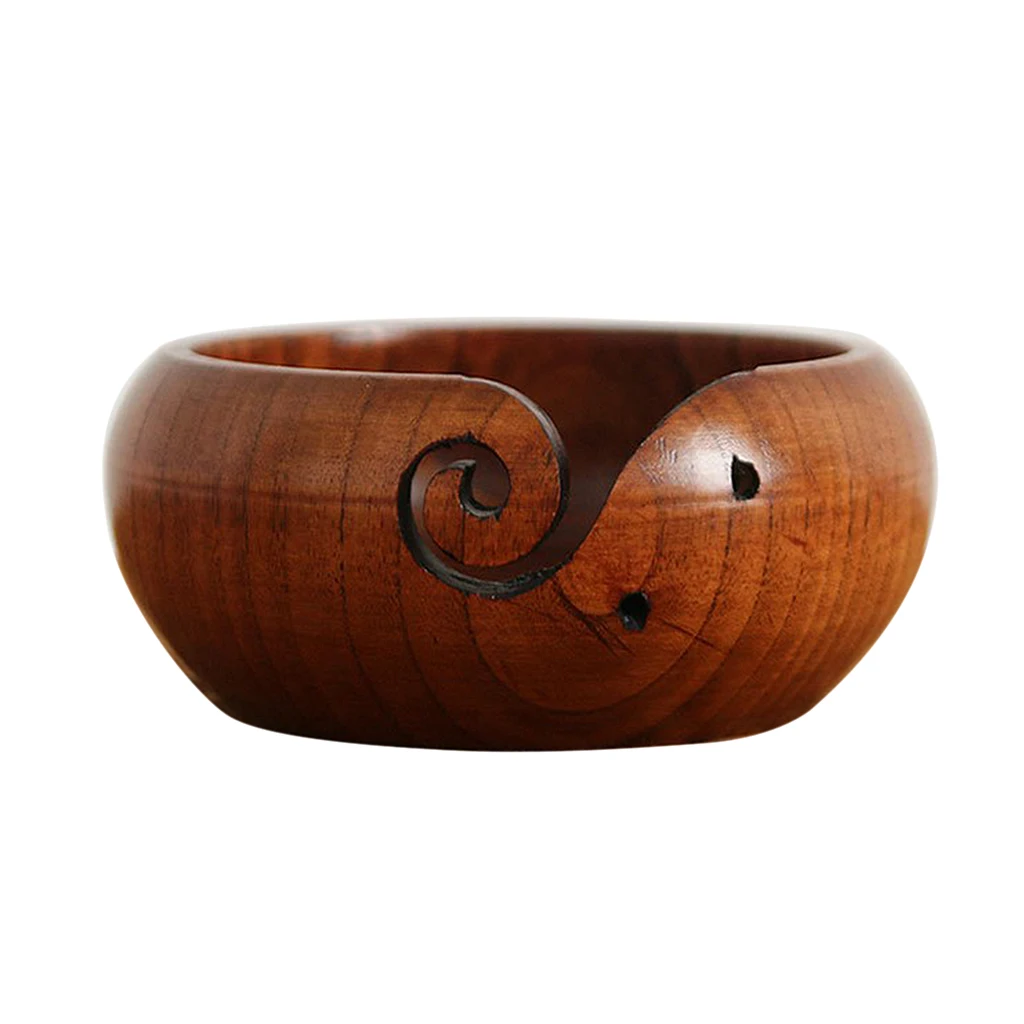 

Wooden Yarn Bowl Holder Knitting Bowl With Holes Storage Crochet Yarn Holder Bowl Perfect For Mother's Day