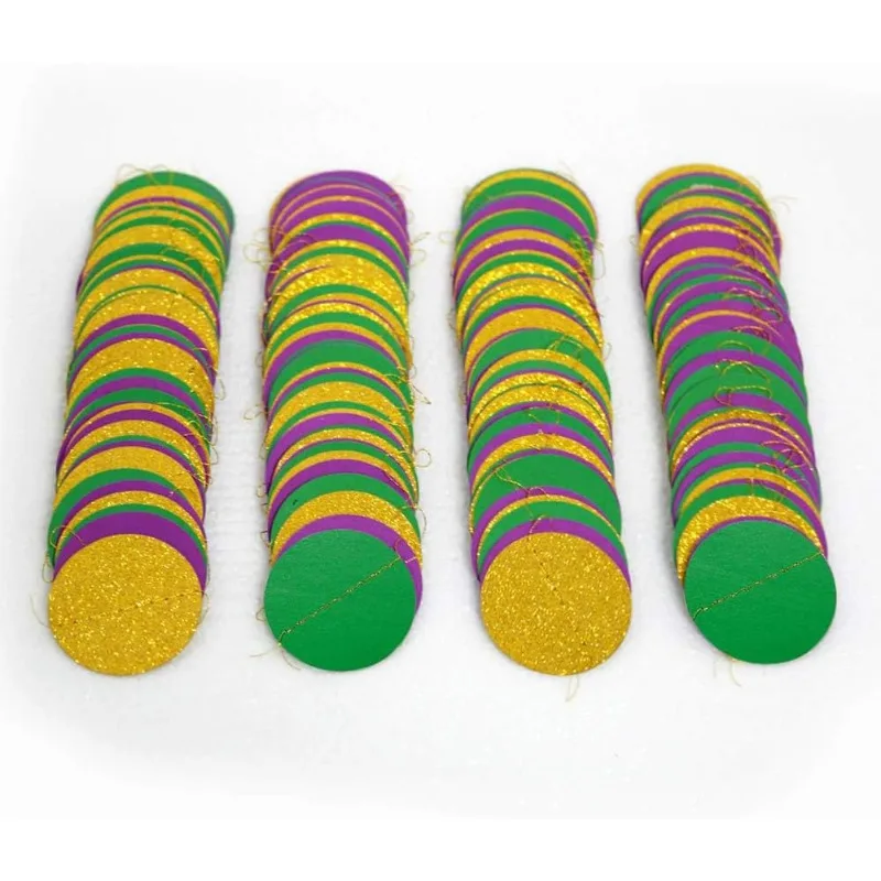 4 шт. блестящие золотые фиолетовые зеленые бумажные бусины круг подвесные