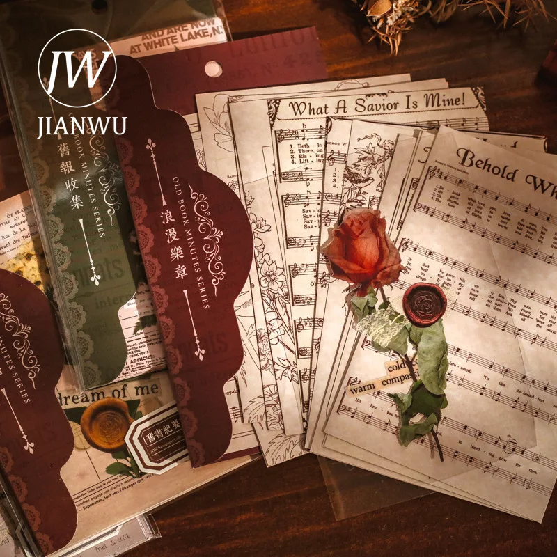 

JIANWU 25 шт. креативный Ретро коллаж блокнот для заметок Сделай Сам Скрапбукинг дневник украшение фоновая бумага стикер Материал Пакет Канцто...