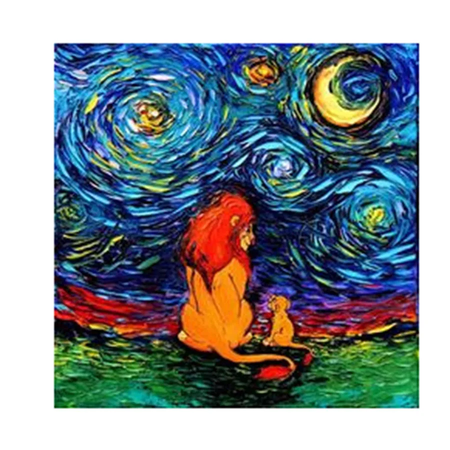 

Алмазная живопись Disney 5D с изображением звездного неба, короля льва, аниме, Алмазная мозаика, полноразмерная/круглая картина, подарок ручной ...