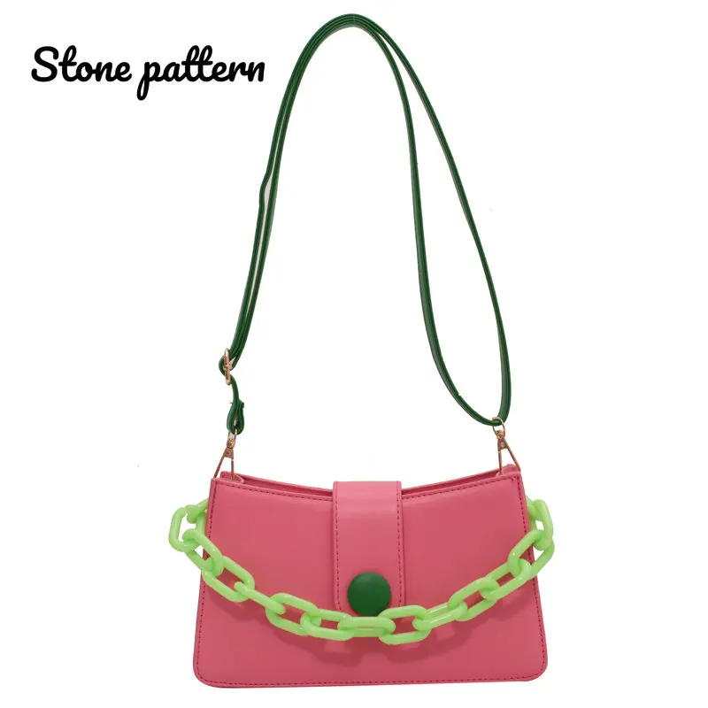 Candy Color Chain Cute Handbags 2023 Luxury Fashion Designer Small Leather Women's Handbags Female Shoulder Crossbody  Bag