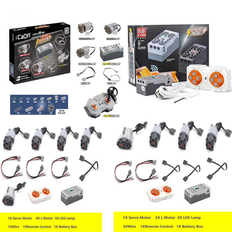 

Moc Power Function Motor Engine Building Blocks Compatible Car 20086 20001 42083 42056 App Remote Control Battery Box Led Light