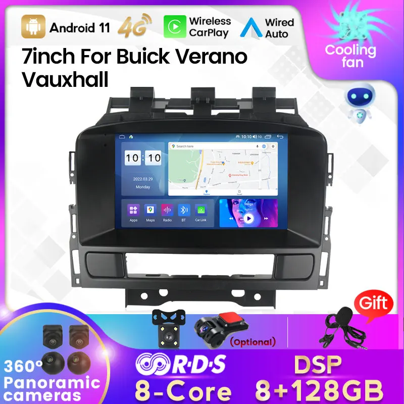 DSP Android 11.0 For Buick Excelle GT XT Opel Astra J 2011 2012 eight Core 128GB ROM Car DVD Player GPS map RDS Radio wifi BT5.0 - купить по