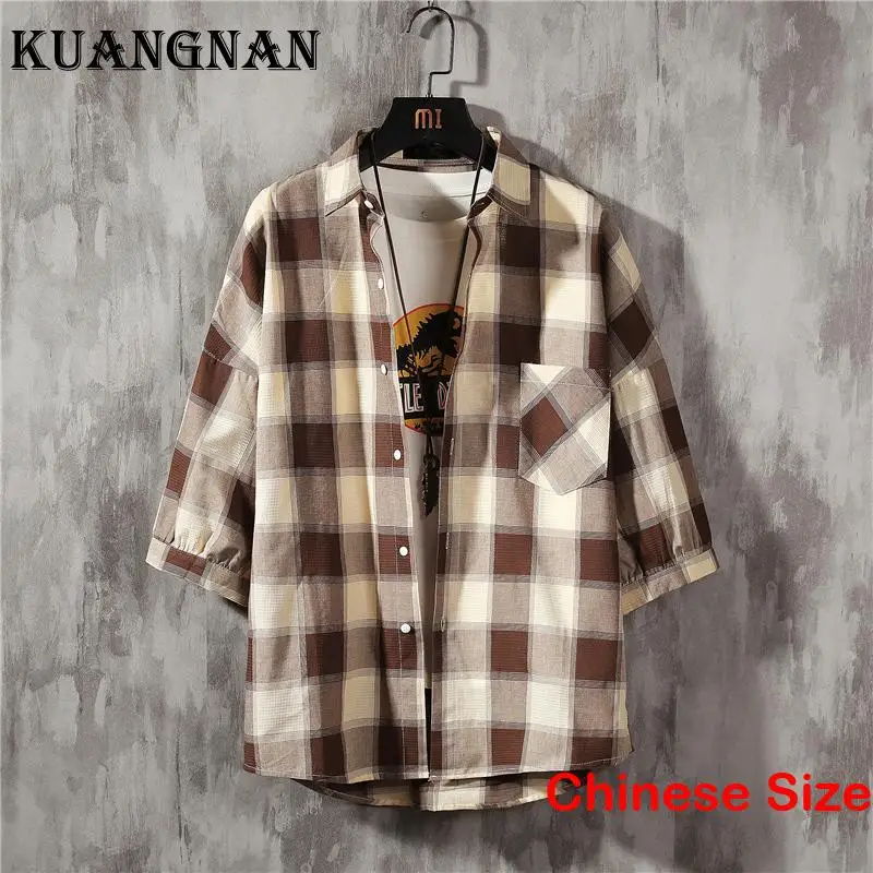 

Мужская рубашка с коротким рукавом, в клетку, 2XL, 2023