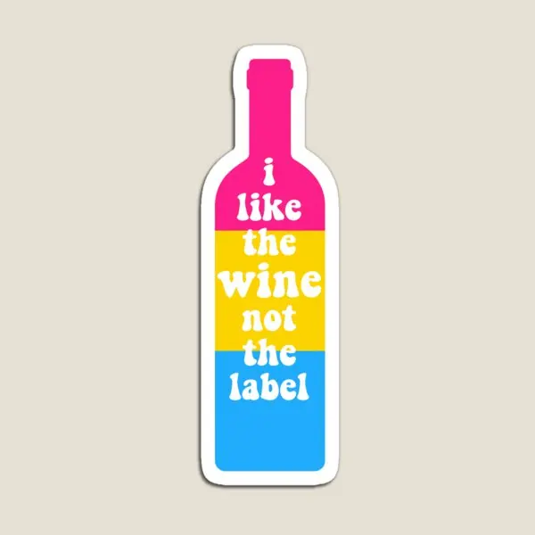 Мне нравится вино а не этикетка пансексуальный магнит забавная Магнитная