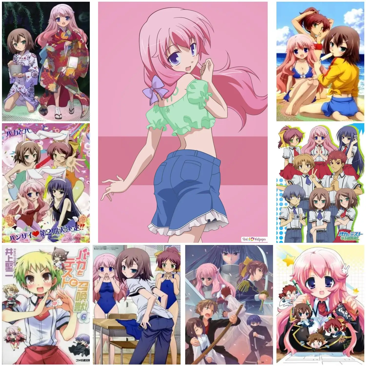 Аниме плакат baka and test настенный художественный постер на холсте для современной