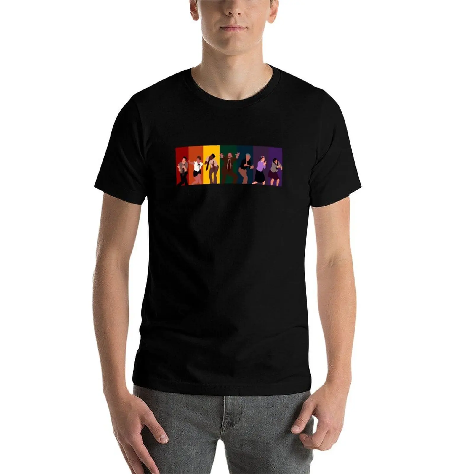 Фото Футболка tgwdlm rainbow cast drawing, мягкая, прочная, хлопковая футболка №4
