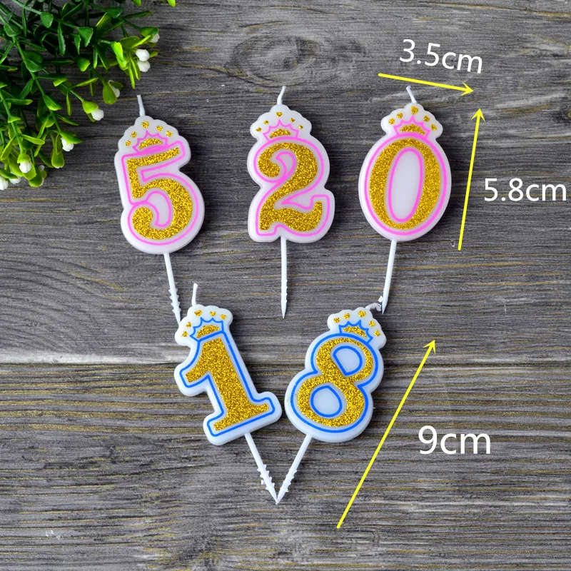 

Crown Birthday Digital Candles 0-9 Pink Blue Gold Pink Proposal Confession Anniversary Baking Decoration