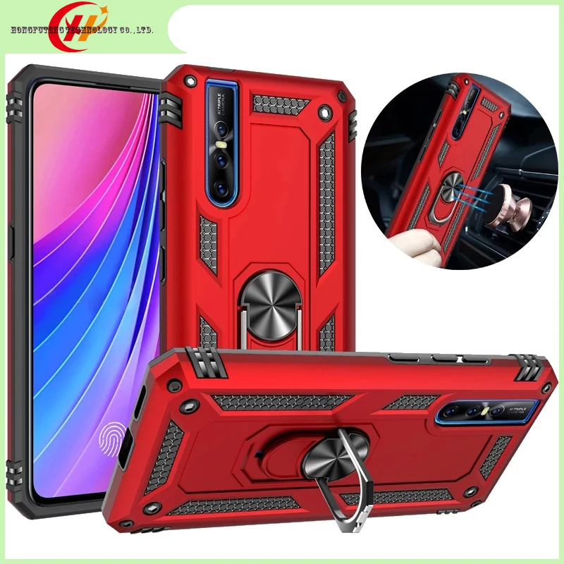 

Shockproof Magnetic Metal Phone Case For VIVO Y12 Y15 Y17 V15 Pro Cover For vivo X21 X23 X27 Armor Ring Case For Vivo Nex S A