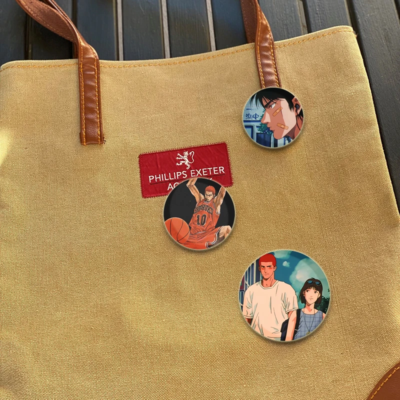 Мягкая Белая жесть в стиле Слэм-Dunk 32/58 мм булавка с мультяшным рисунком