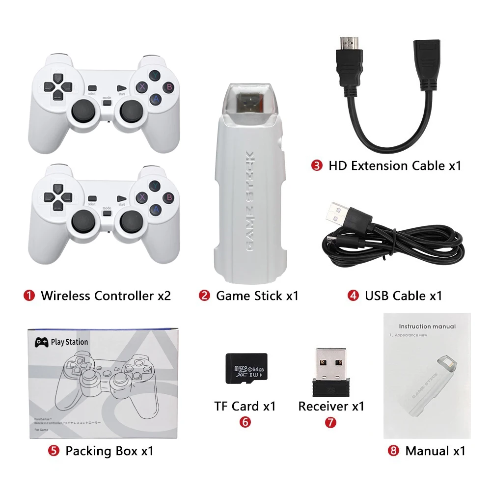 Игровая консоль X2 MAX 4K HD 128G Встроенный беспроводной контроллер 30000 игр ТВ-игровая