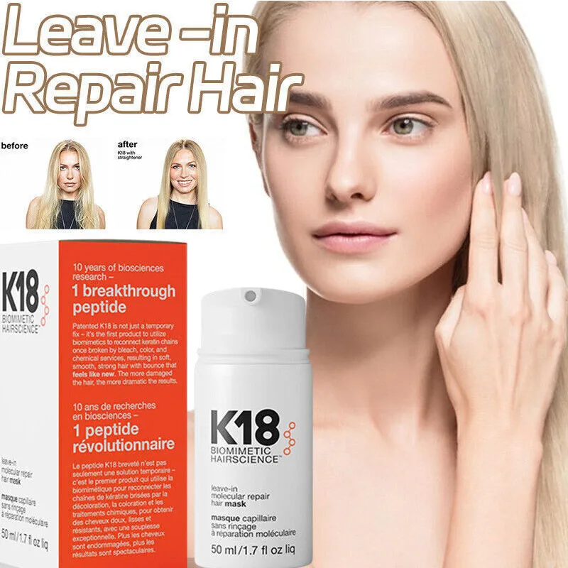 

K18 Leave-in Molecular Repair Hair Mask 50ml Damaged Nourishing Smooth Deep Repair Keratin & Scalp Treatment Hair Conditioner