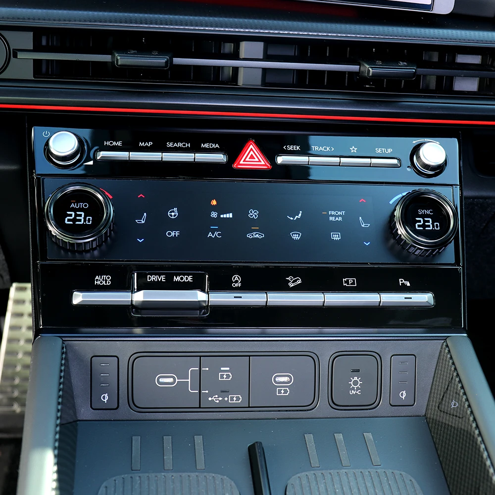 Фото 2 шт. для Hyundai Santa Fe MX5 2024 2025 LHD RHD, алюминиевые черные накладки на кольца ручек управления кондиционером №4