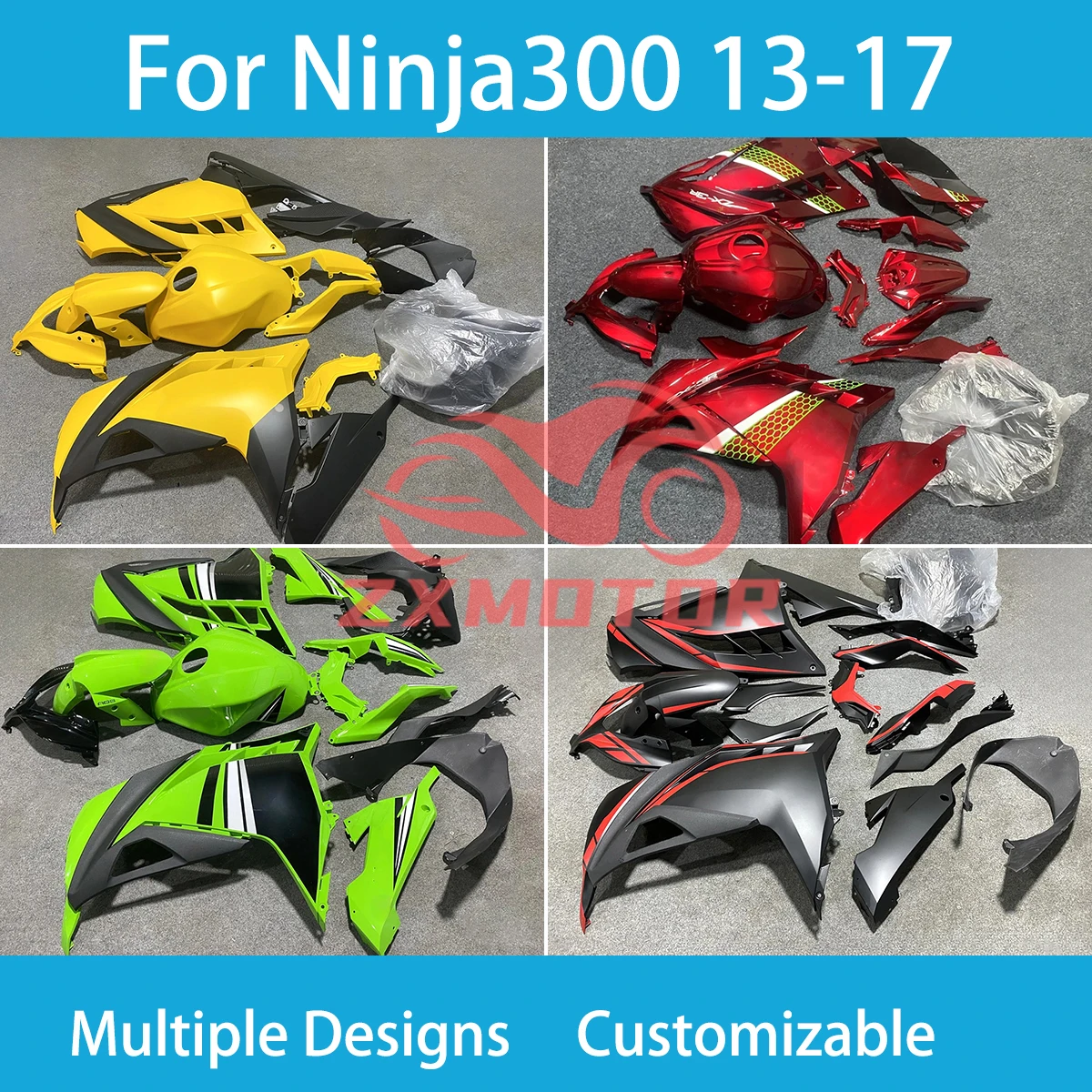 Лидер продаж стильные Обтекатели Ninja250 2013-2017 комплект пластиковых обтекателей