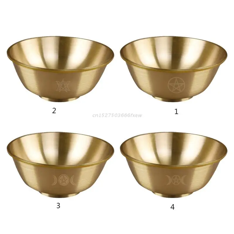 

Altar Bowl Ritual Tarot Pentagram Golden Tableware Ceremony Moon Divination Astrological Tool Board Game Witchcraft Bowl
