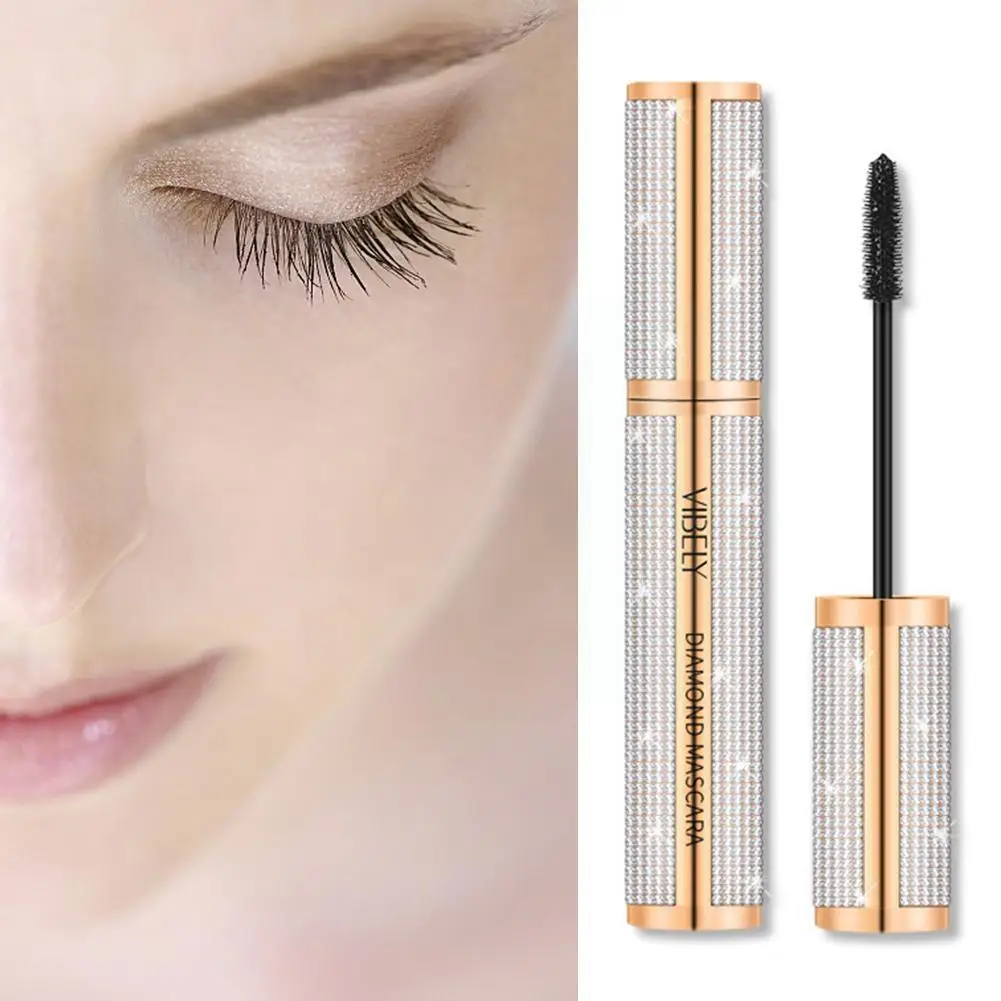 

4d Waterproof Mascara Flash Diamond Silk Fiber Mascara Liquid Eyelash Lengthening Extension Cosmetics Thick Eye Lashes Tool W2b0