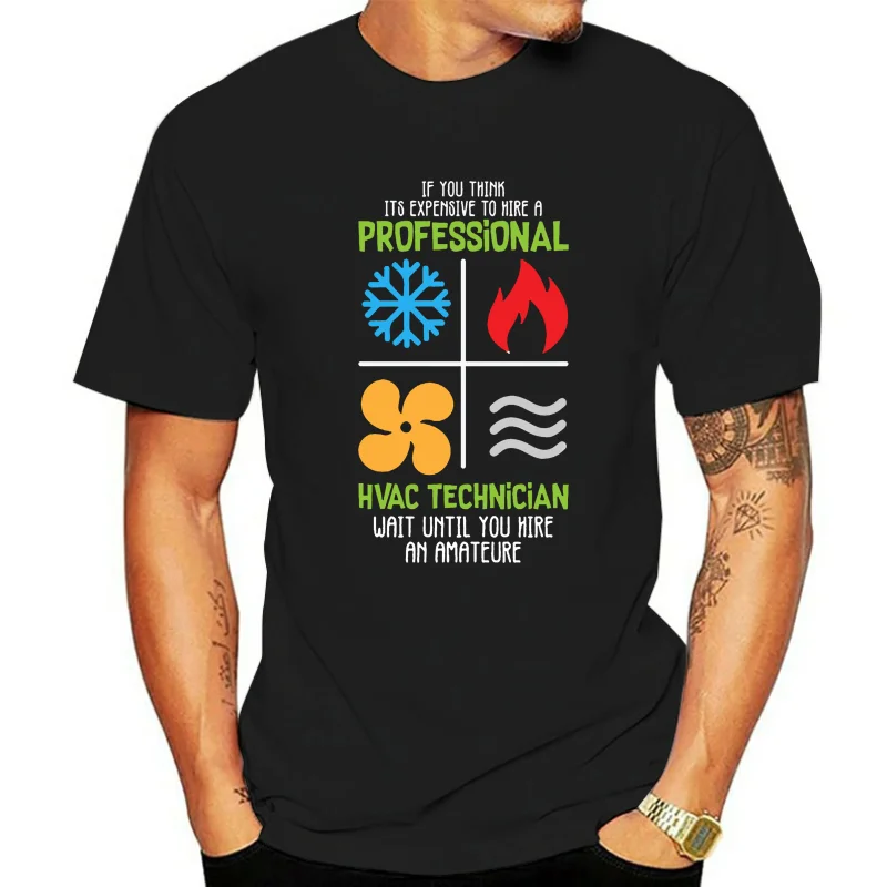 Professional Hvac Technician Heating Cooling T Shirt S-5xl Novelty Summer Letters Cotton Anti-Wrinkle Building Designing