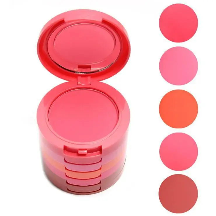 5-in-one Makeup Cheek Blush Powder 5 Color blusher different color Powder pressed Foundation Face Makeup Blush Make Up Palette