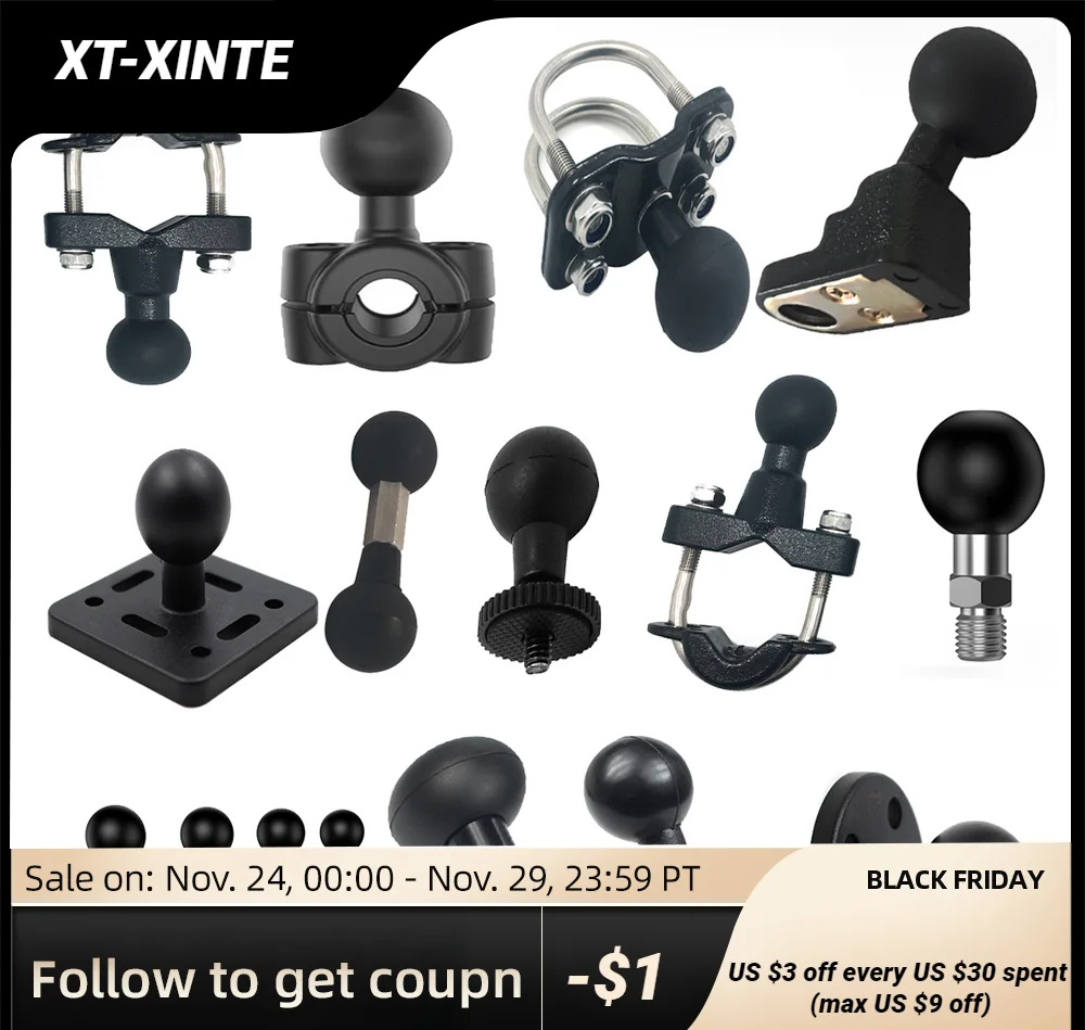 

25 мм, 1 дюйм, стандартное Крепление M6, M8, M10, 1/4 дюйма, резьбовой винт, адаптер, U-образный болт, крепление для ОЗУ, крепление на руль мотоцикла, ос...