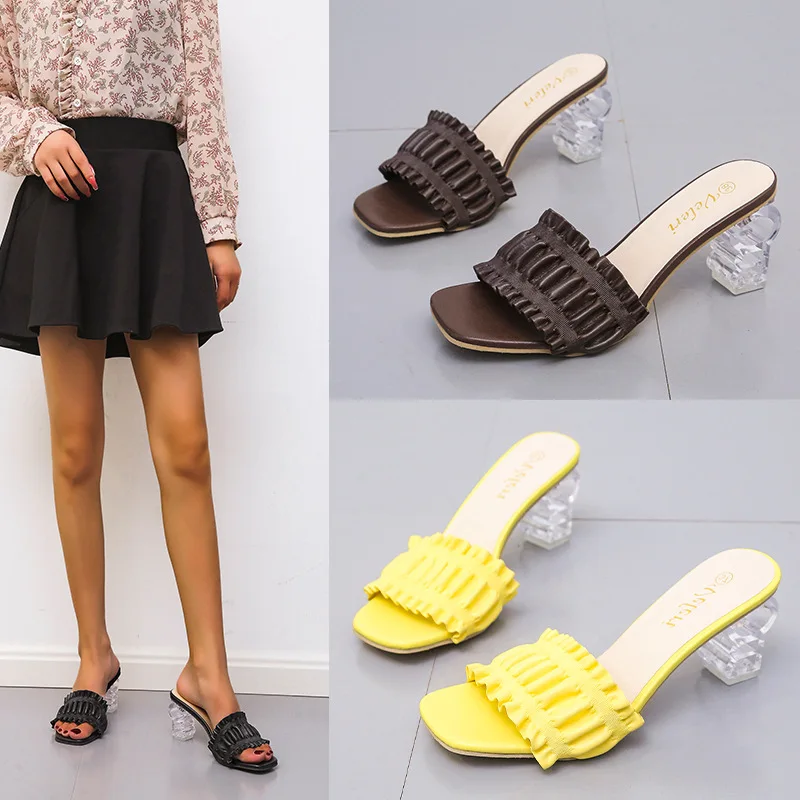 Fashion Strange Style Summer Sandals Women Shoes High Heel Woman Slippers New Casual Mules Shoes Ladies Sexy Sandals Peep Toe