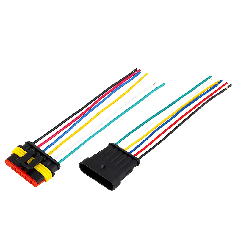 Фото 6-контактный водонепроницаемый автомобильный разъем AMP 18AWG (папа-мама) с проводом, быстроразъемный, для грузовиков DJ7061-1.5-11/21 OEM 282090-1/282108-1 №2