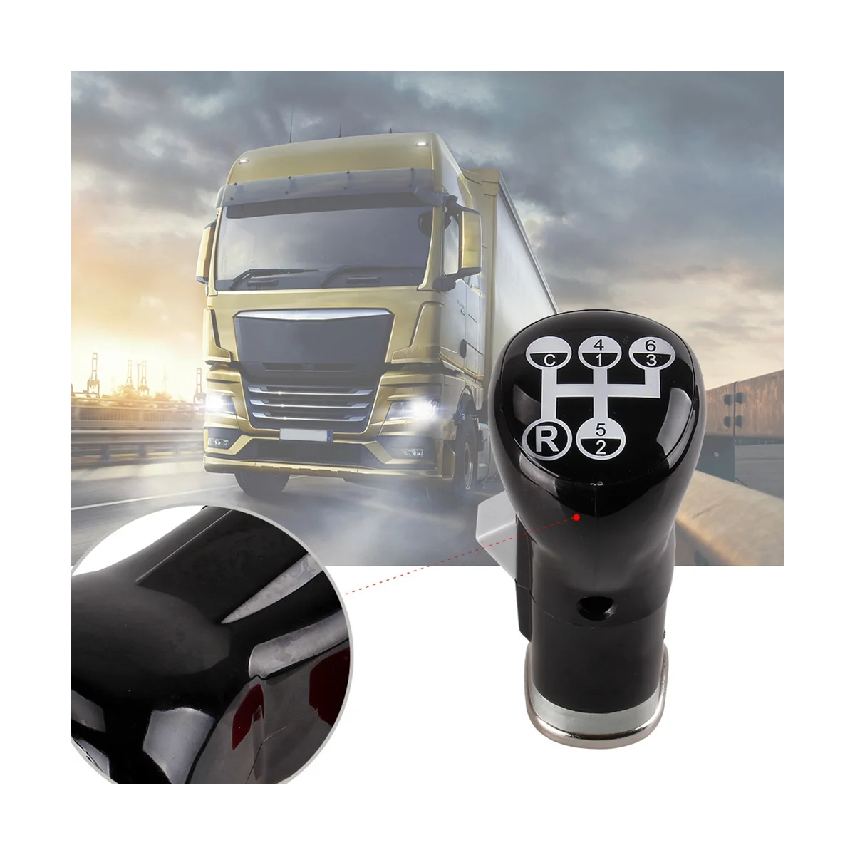 

New 6 Speed +R+C Gear Shift Lever Knob Manual Gear Shift Knob for Volvo FH FM Truck 1655853