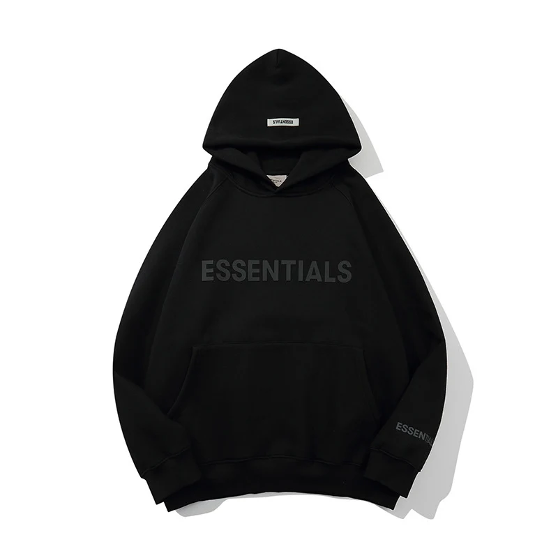 

Woman ESSENTIALS Hoodies Rubber Letter Print Sweatshirts Ovesized Hoodie Reflective Cotton High Street Hooded women tops
